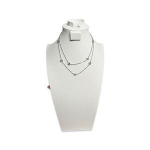 Silver Tone and Cubic Zirconia Station Long Chain Necklace